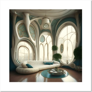 [AI Art] My future living room, Art Nouveau Style Posters and Art